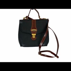 Vintage 80s MARCHINO Black Leather Shoulder Bag